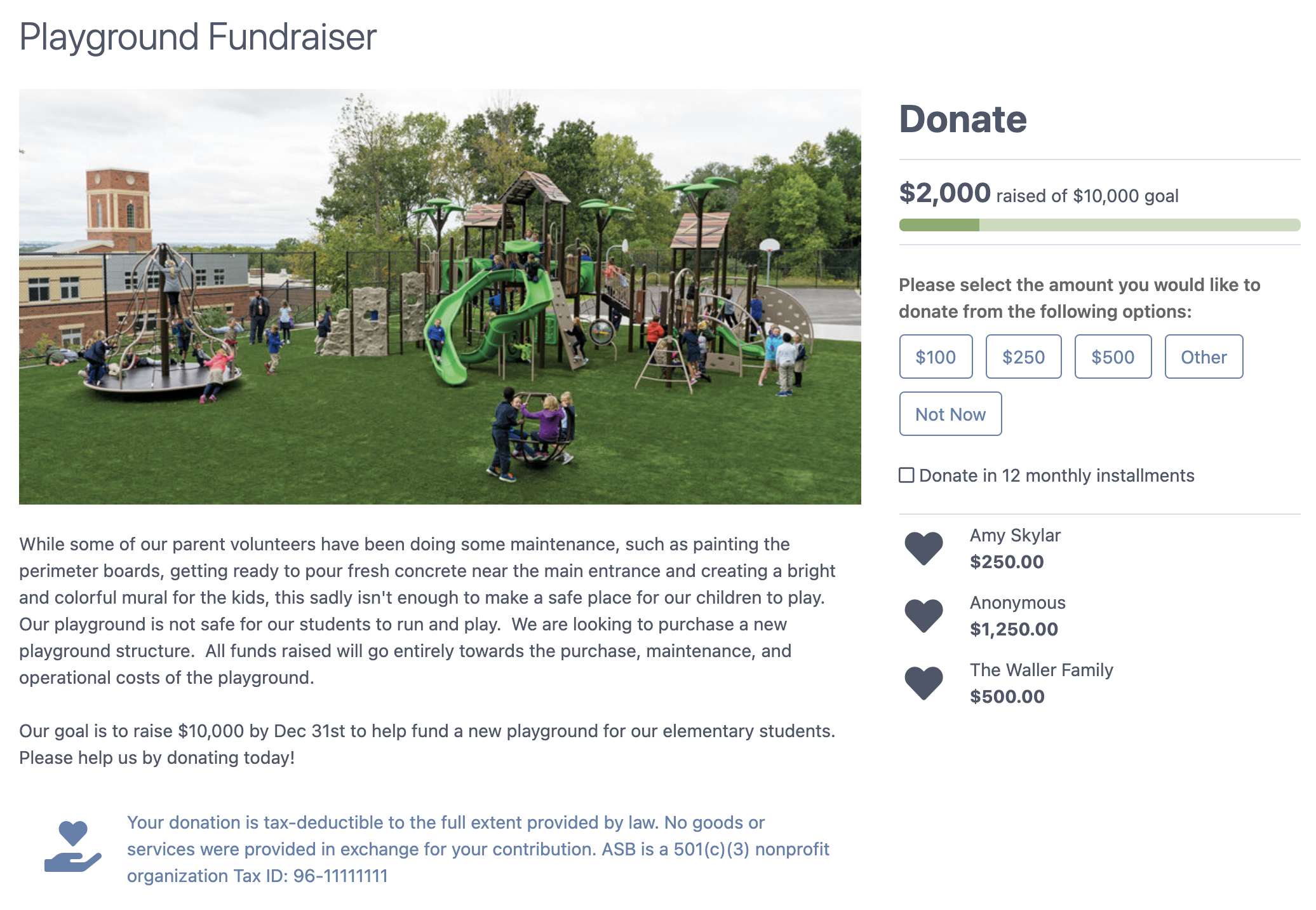 Fundraiser Campaign Preview - Registration