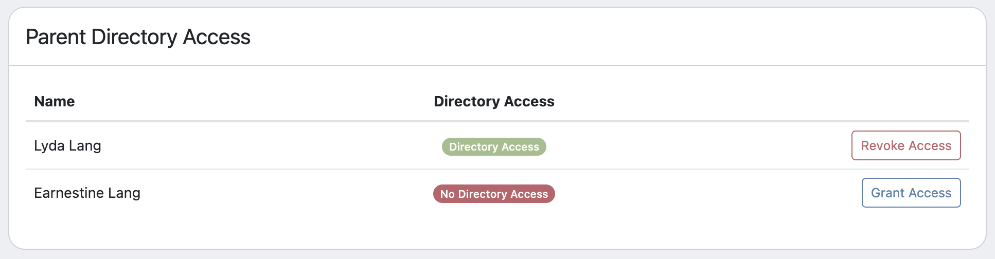 Grant/Revoke Access