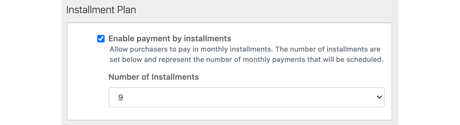 Installments Form