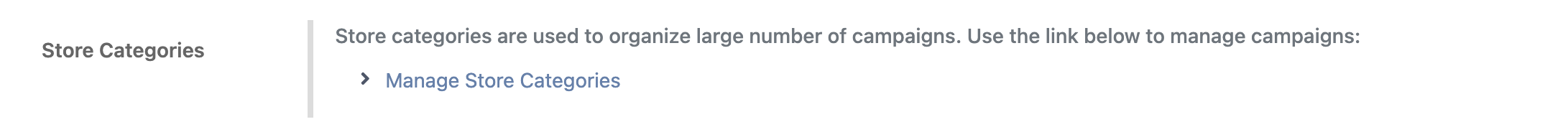 Manage Store Categories