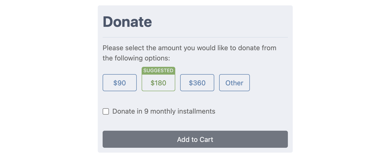 Suggested Donations