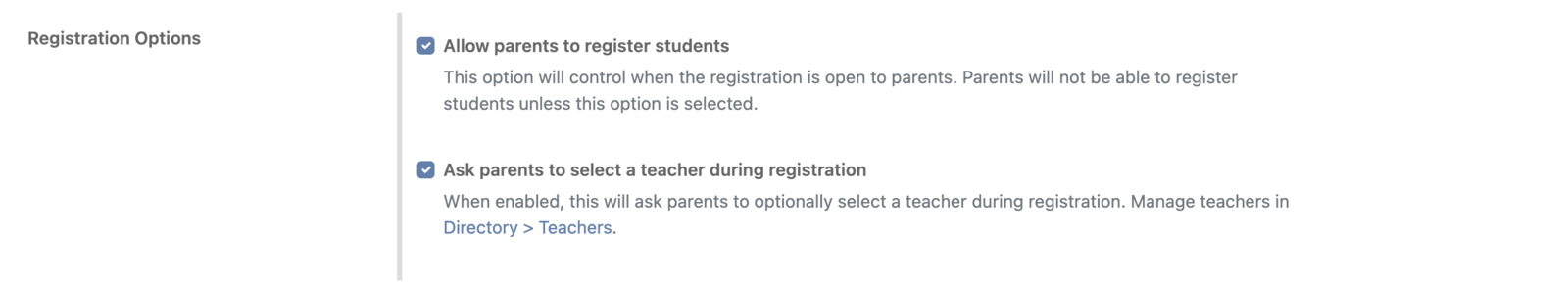 Ask Parent for Teacher